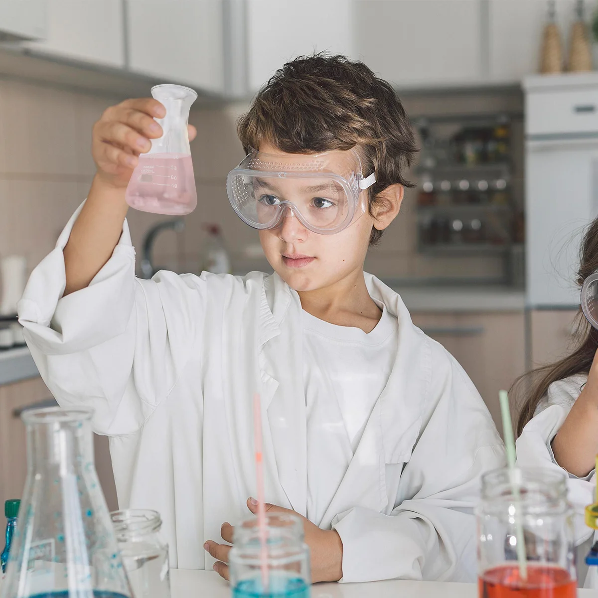 

1Pcs Glass Flask Conical Flask Cork No Bubbles Smooth Chemistry Lab Students Experiment Wide Mouth 100ml Erlenmeyer Flasks