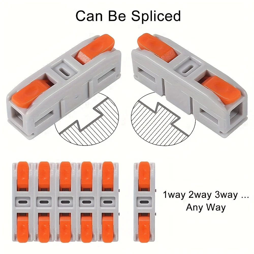 30PCS Lever Wire Connectors, Mini Quick Connectors Push-in, 1 in 1 Out Electrical Wire Butt Splice Inline Terminals, 24-12 AWG