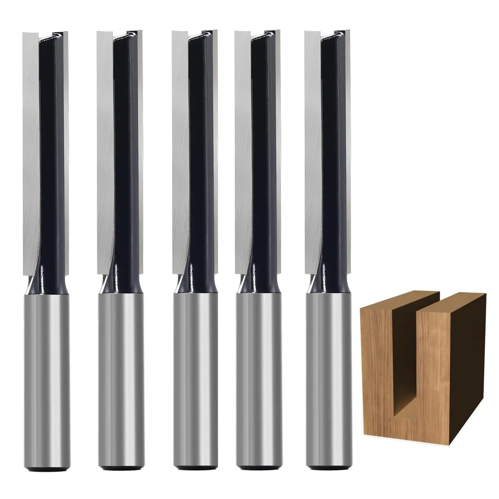 

1Pc 1/4" Shank Straight Router Bit for Woodworking Groove Double Flute Straight Bit Dado Straight Cut Router Bit Milling Cutter