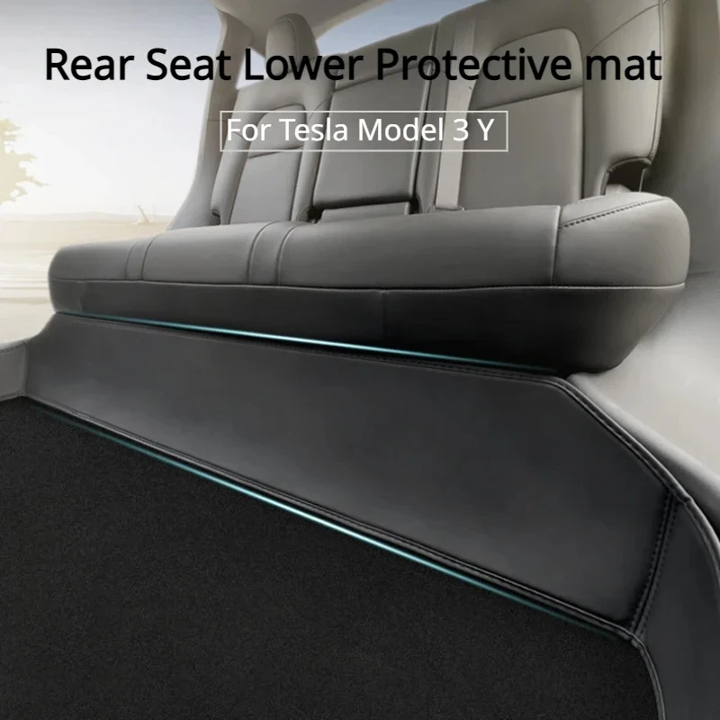 

Rear Seat Lower Protective Mat for Tesla Model Y Leather Full Surround Cushion Protector Anti-Dirty Kick Pad Tesla Model Y