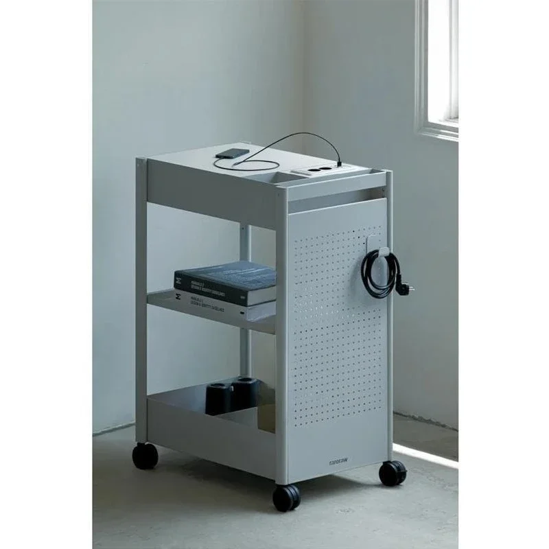 Simple modern metal cart rack sundries display rack multi-layer storage movable storage car sofa side few