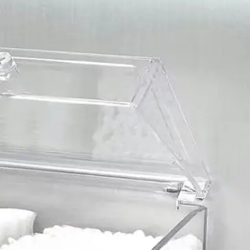 

Cotton Swab Storage Box, Plastic Cosmetic Cotton Stick Storage Box With Cover, Waterproof Transparent Makeup Stand