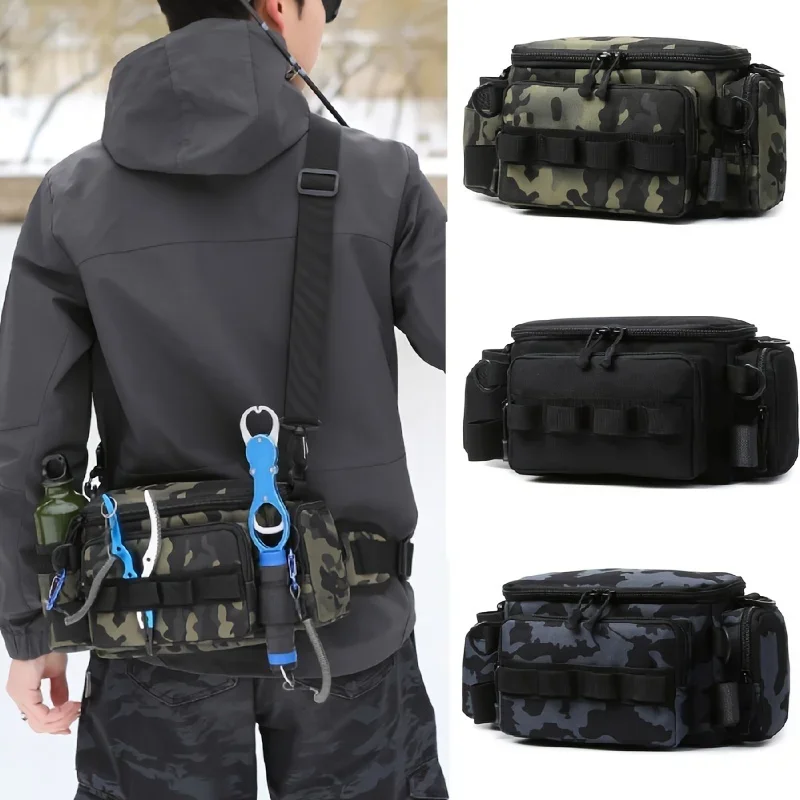 

Fishing Tackle Bags Waist Fanny Pack Sling Fishing Lures Line Box Utility Storage Accessories Outdoor Camping Crossbody Bag New