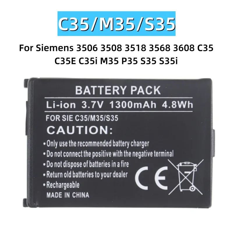 Batería C35 1300mAh para Siemens 3506 3508 3518 3568 3608 C35 C35E C35i M35 P35 S35 S35i