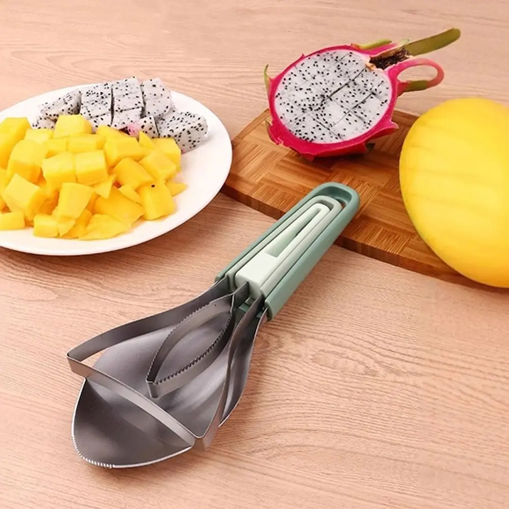 

Practical Stainless Steel 3 In 1 Mango Peeler Overlapped Space Saving Fruit Splitter Food Grade Gadgets Separator Kitchen
