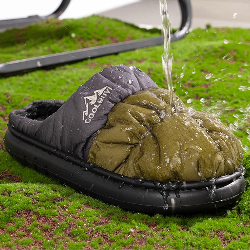 Winter-Winterhausschuhe mit dicker Sohle, wasserdicht, für Damen, rutschfest, weiche Sohlen, Baumwollschuhe, Damen-Mix-Farben-Kurzplüsch-Slipper. – Detail 6
