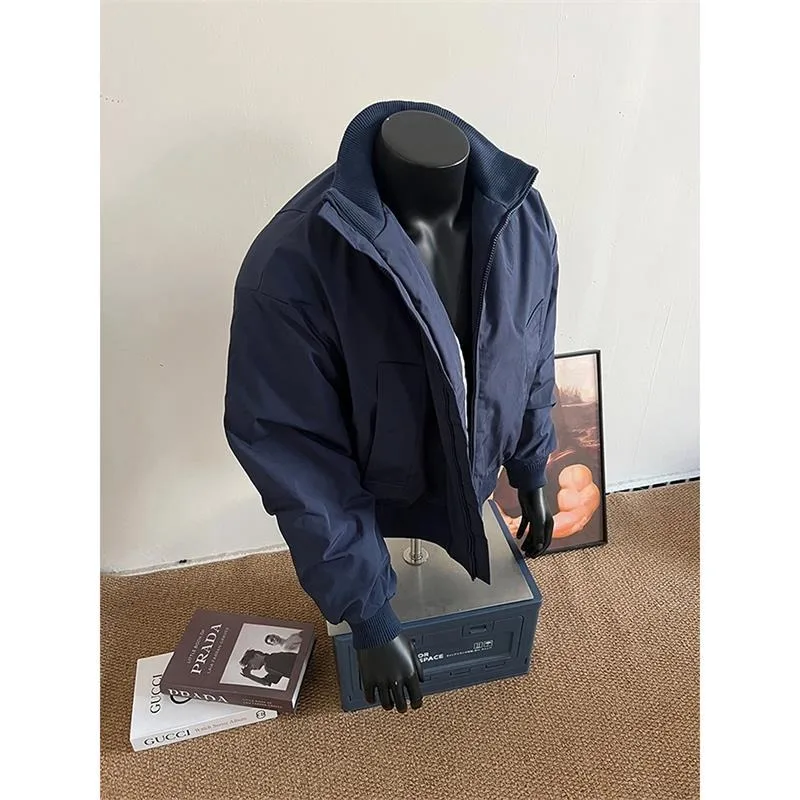 شتاء جديد الرجال الدافئة القطن Jaet الوقوف طوق فضفاض Thiened Faionable ملابس خارجية غير رسمية أعلى الشباب ألياف البوليستر #5