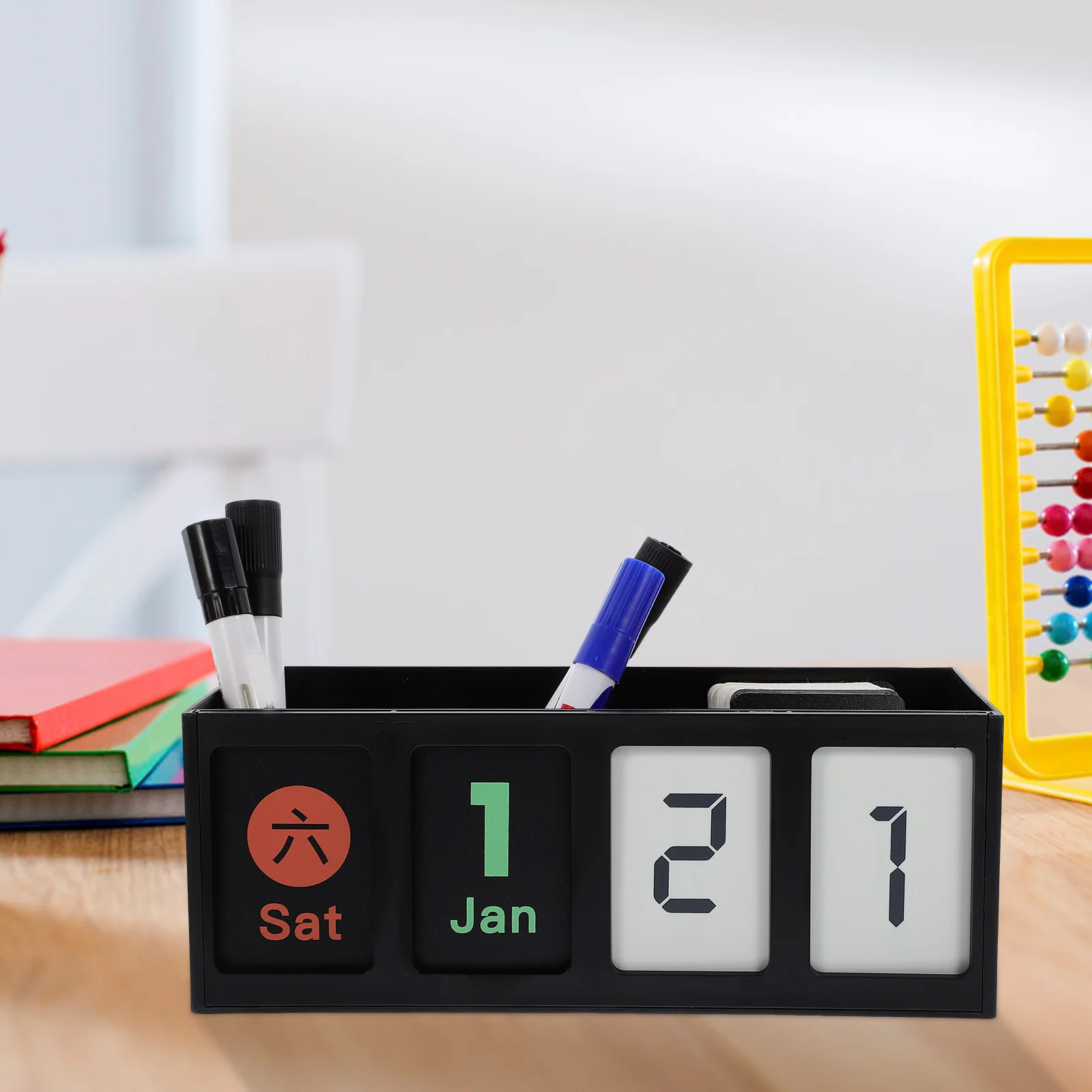 

Calendar Multifunctional Desk Pen Holder for Perpetual Black Pp Desktop Multi-functional