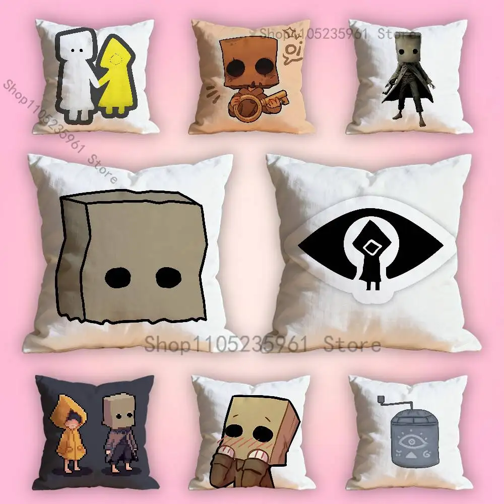 

L-Little N-Nightmares Mono Pillow Cases for Bedroom Living Room Sofa Home Decor Polyester Cushion Cover with Zipper
