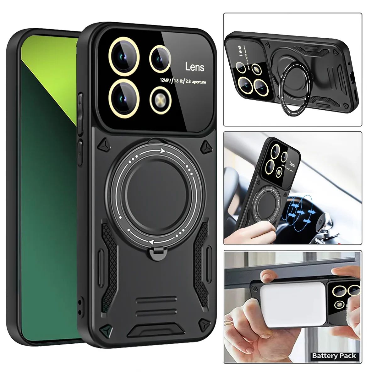 

fundas Autumn Edition New For Magsafe Wireless Charger Case For Redmi Note 14 13 12 11 Pro Magnetic Ring Stand Armor Phone Cover