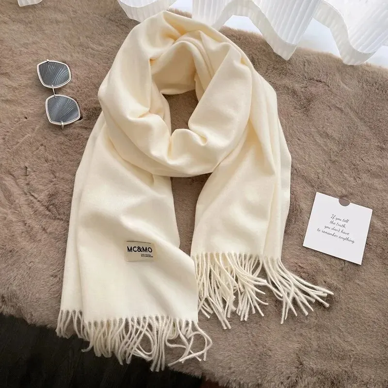 200x70cm Solid Scarf Women Fashion Cashmere Soft Winter Warm Scarves Hijab Female Long Headband Shawl Wrap Bandana Foulard 2022