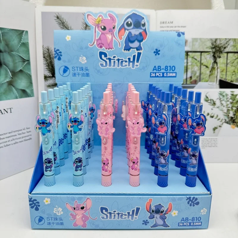 36pcs/lot Kawaii Disney Stitch Press Gel Pens For Writing Cartoon 0.5mm Black Ink Neutral Pen Office School Supplies