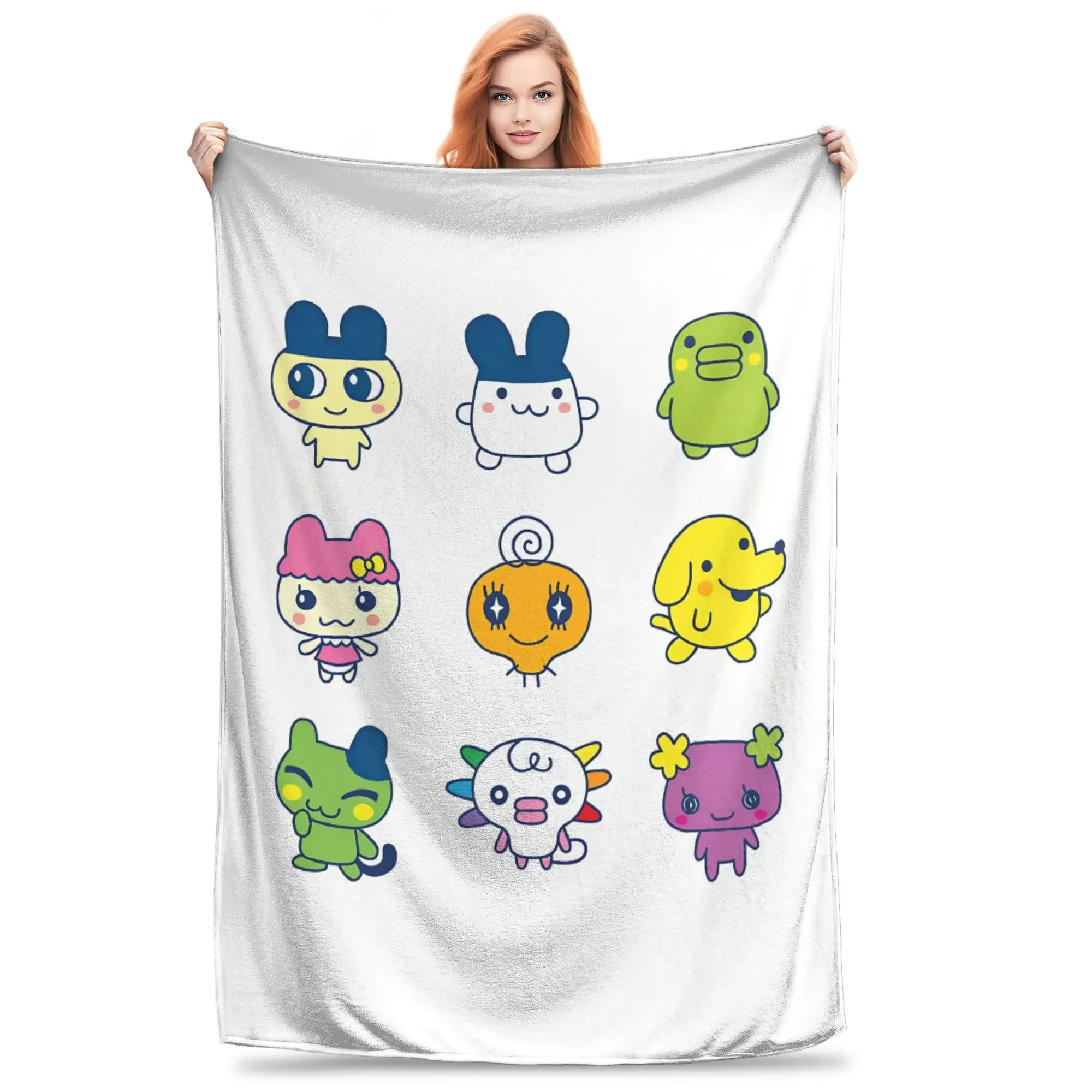 

Cozy Soft Warm Throw Blanket for Home Decor Comfortable Bedspread Perfect for Autumn Kids and Adults Japanese Tamagotchis Inspir