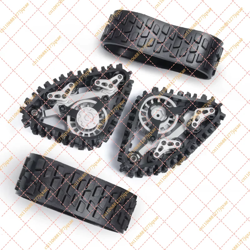 1/10 Scale Steel Reinforced Track Wheels with Snow Tires Upgrade Parts for RC Crawler