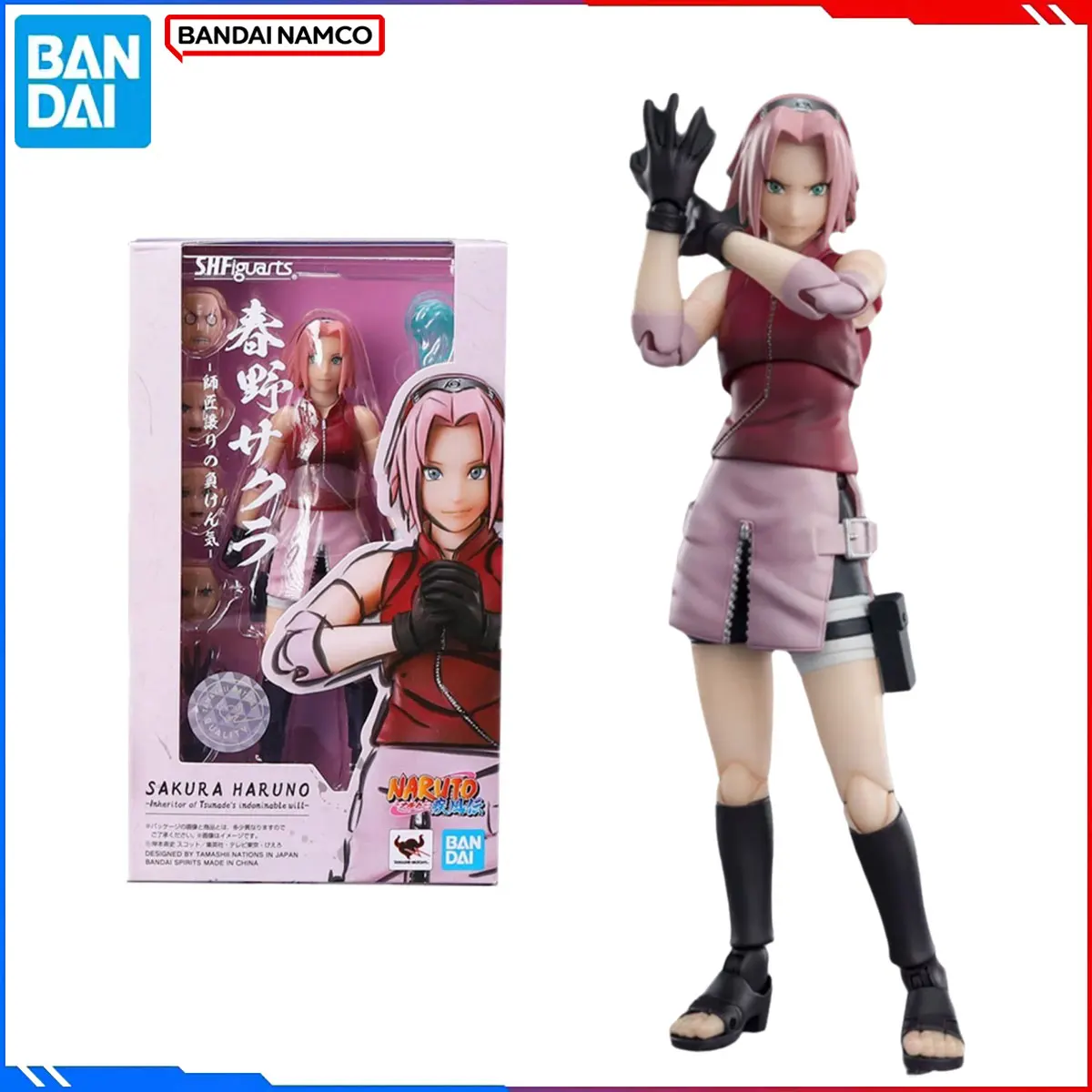 

Genuine Bandai Original Naruto Figure Model Kits S.H.Figuarts 1/12 Anime Figures Haruno Sakura 2.0 Action Model Toys Gift For
