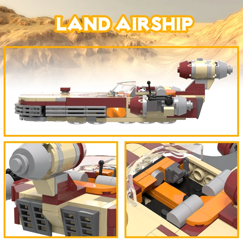 Universe Wars X-34 Soro Suub Tan MOC Land speeder Fight Building Blocks League Hero Airship Space Wars Toys Children Kids Gifts