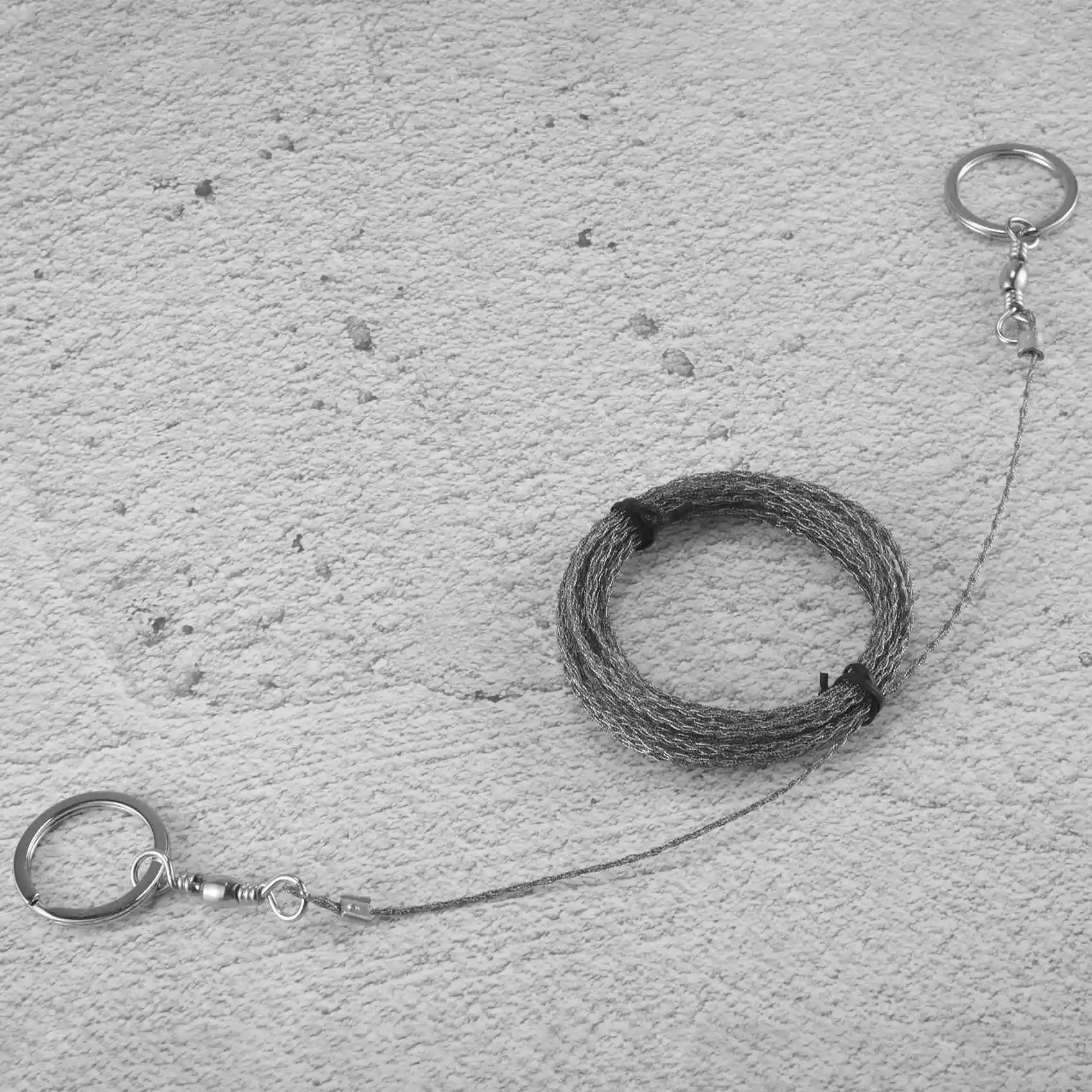 

A06K Outdoor Hand-Drawn Rope Saw 304 Stainless Steel Wire Saw Camping Life-Saving Woodworking Super Fine Hand Saw Wire 5M