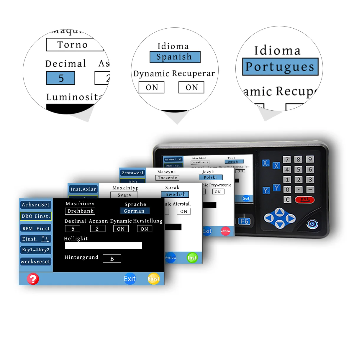 Ditron SINO DRO D80 3 Axis /2 Axis LCD Digital Readout Display RPM  and 50-1000mm 3pcs / 2pcs Optical Linear Glass Scale