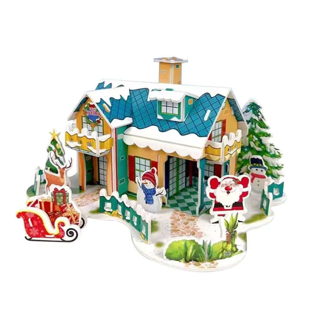 

Learning Manual Assembly Christmas 3D Puzzle Paper Model House DIY Puzzle Handmade Educational Education