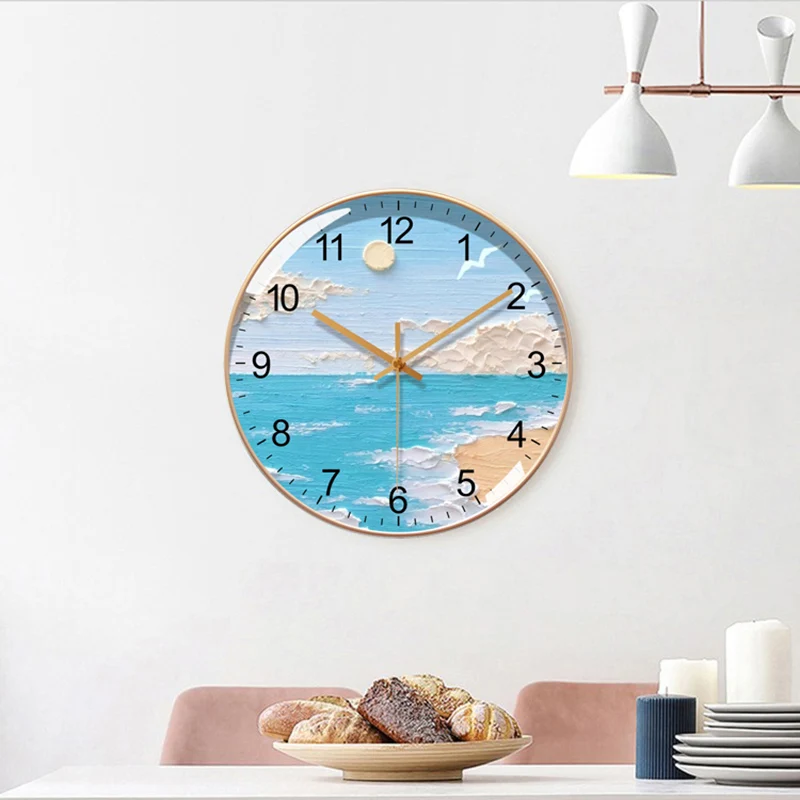 Living Room Study Wall Clock Luxury Minimalism Home Decor Roundness Hanging Wall Clock Decoration Fitment Reloj De Pared Sala