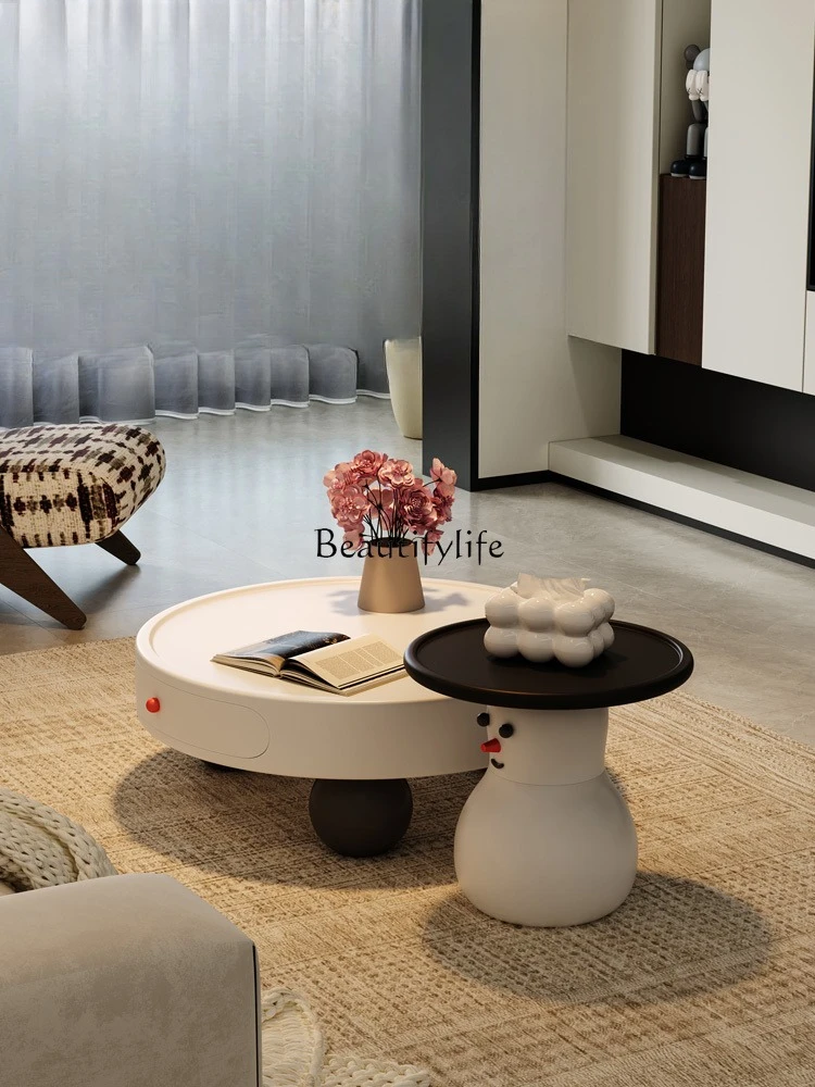 

2025 new coffee table living room home light luxury high-end cream style