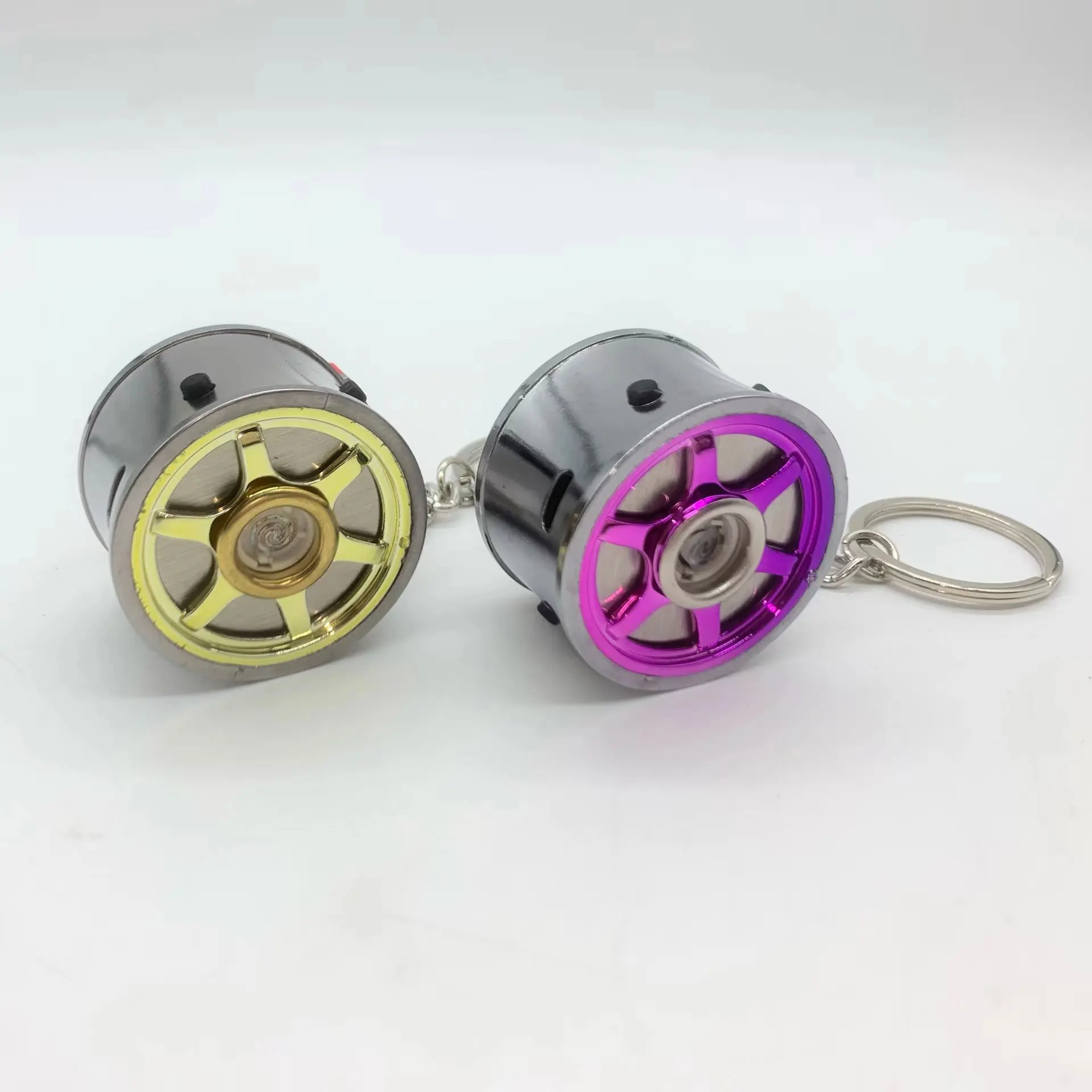 EDC Turbine ไฟแช็ก Turbo บุหรี่ไฟแช็ก USB ชาร์จพวงกุญแจโลหะพวงกุญแจรถ Keychain กลางแจ้งรถของขวัญสร้างสรรค์