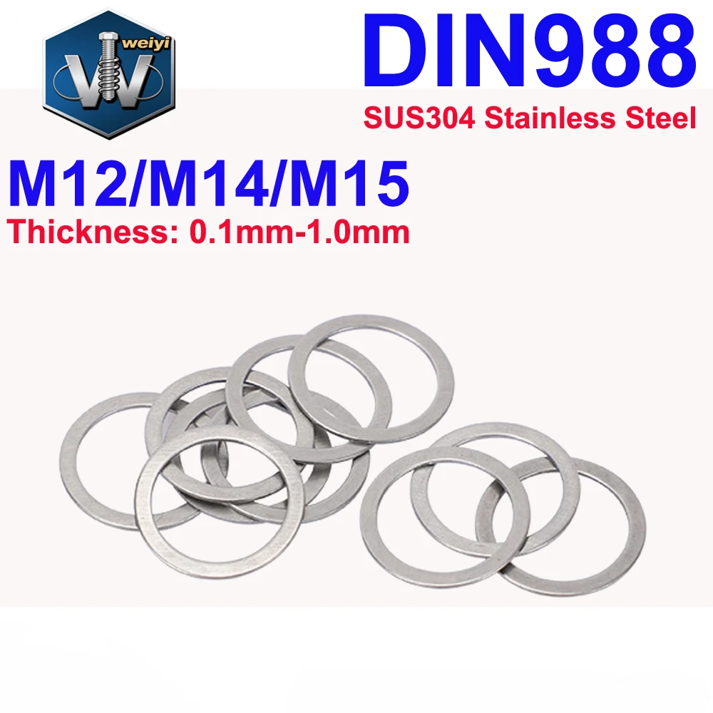 Weiyi M12 M14 M15 DIN988 SUS304 Edelstahl-Unterlegscheiben, ultradünne flache Dichtungsscheiben – Detail 1