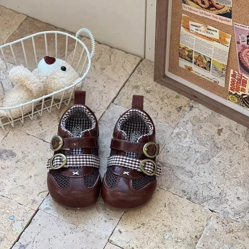 

Toddler Girls Walking Shoes Korean Style Versatile Kids Princess Casual Shoes Soft Sole 2026 Brand New Baby Flat Shoes Non-slip