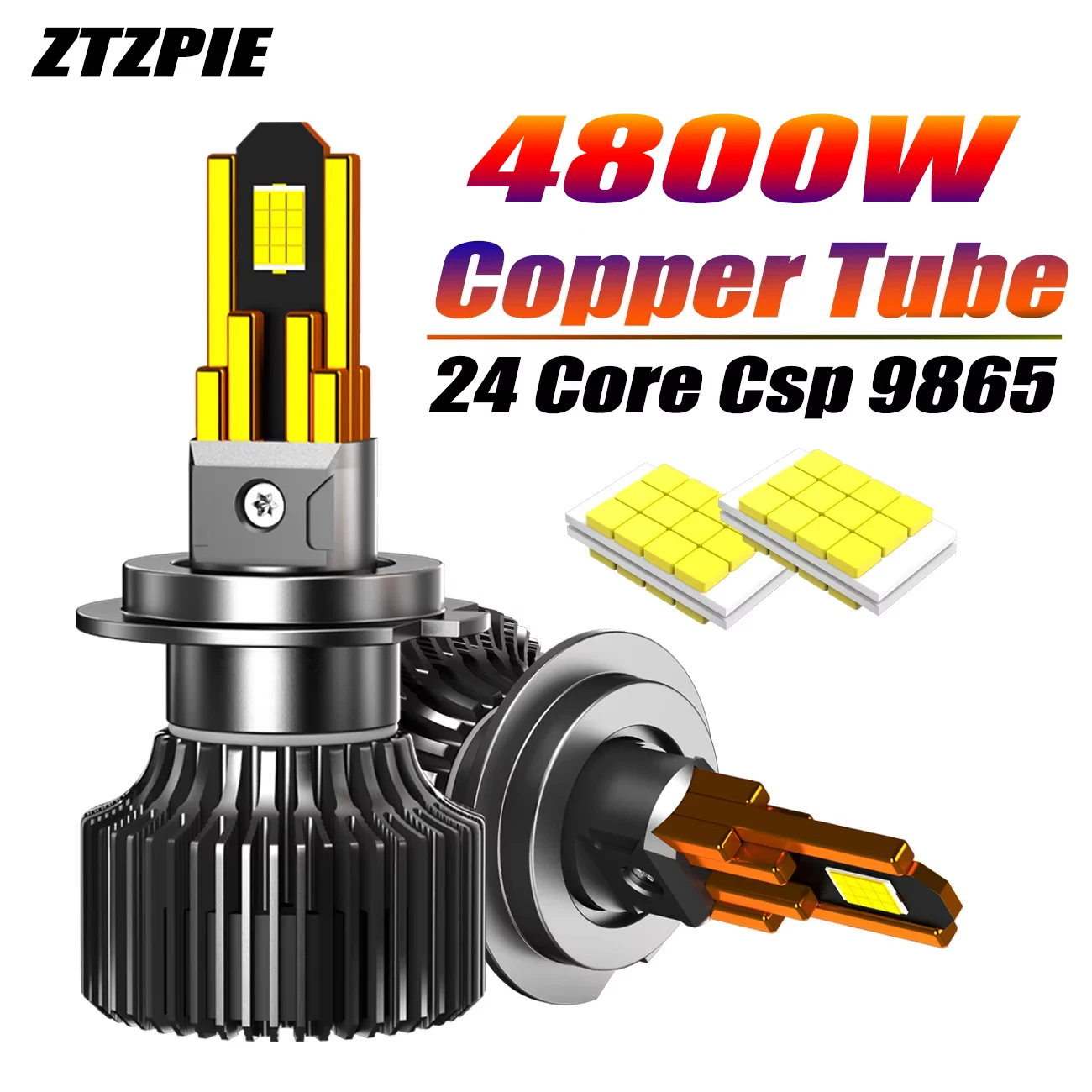 

ZTZPIE 10 Copper Tube 6500K Car Light H7 H4 Canbus Led Headlight HB3 HB4 9005 9006 H1 H11 9012 Bulb CSP 9865 High Power Lamp