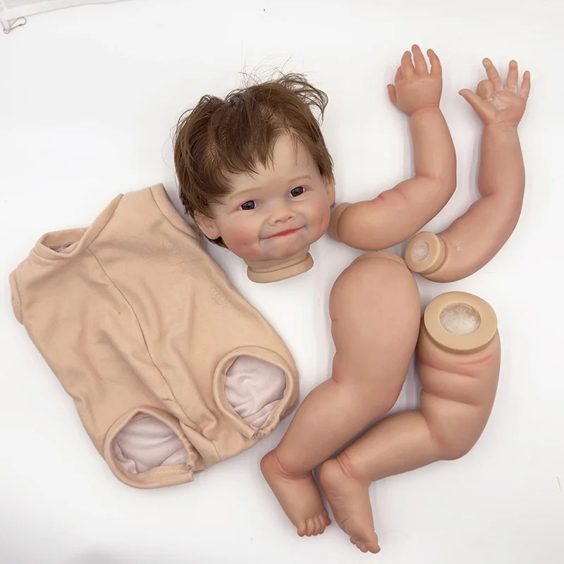 NPK 24''Raya Kit de boneca reborn inacabada realista Kit de boneca pintada Peças de boneca com cabelo de raiz de mão