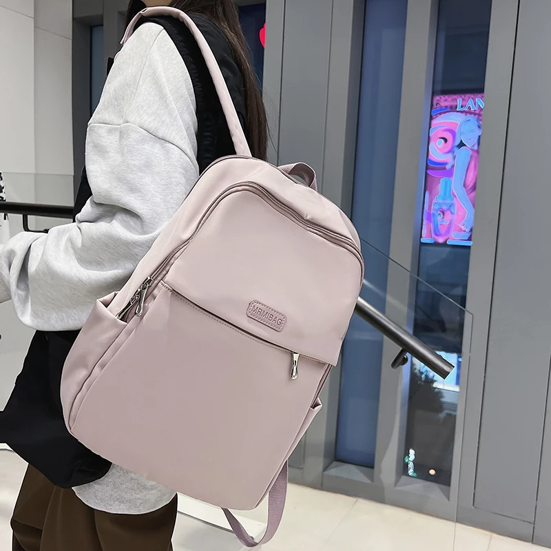 Plecak damski nylonowy plecak damski na laptopa moda plecak na ramię torba styl Preppy Solid Color plecaki dla dziewcząt Bookbag