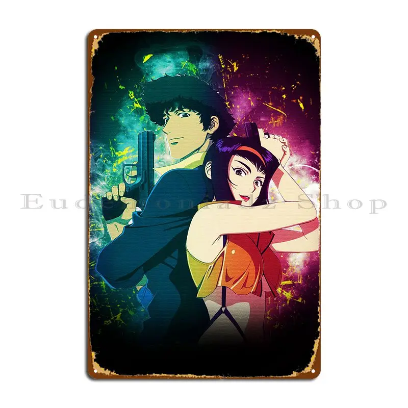 Spike And Faye Metal Plaque Poster Cinema Kitchen Mural Create Design Tin Sign Poster