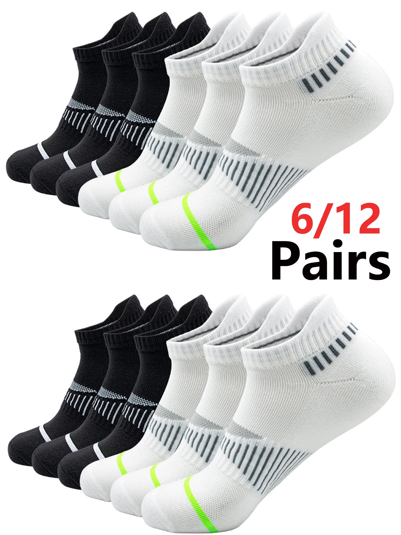 

Classic Crew White Men's Socks Unisex Sports Anti-slip Breathable for Running Basketball Outdoor Activities 6/12 Pairs per Order