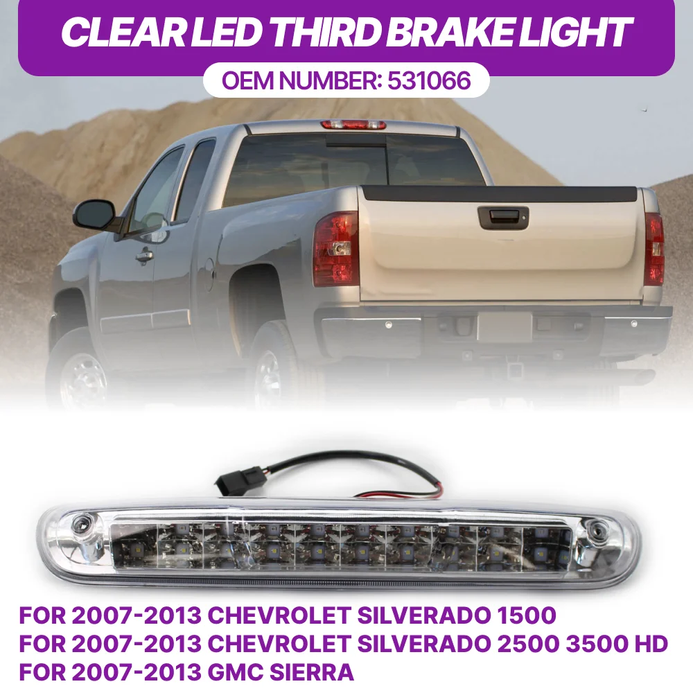 

12V LED Brake Light For Chevy Silverado/GMC Sierra 2007-2014 3rd Stop Signal Third Rear Light Car Accessories