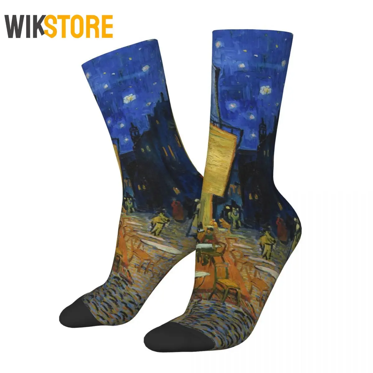 Colorful Van Gogh Art Cafe Terrace At Night Painting Basketball Socks Crazy Socks for Unisex Breathable Cute Sock