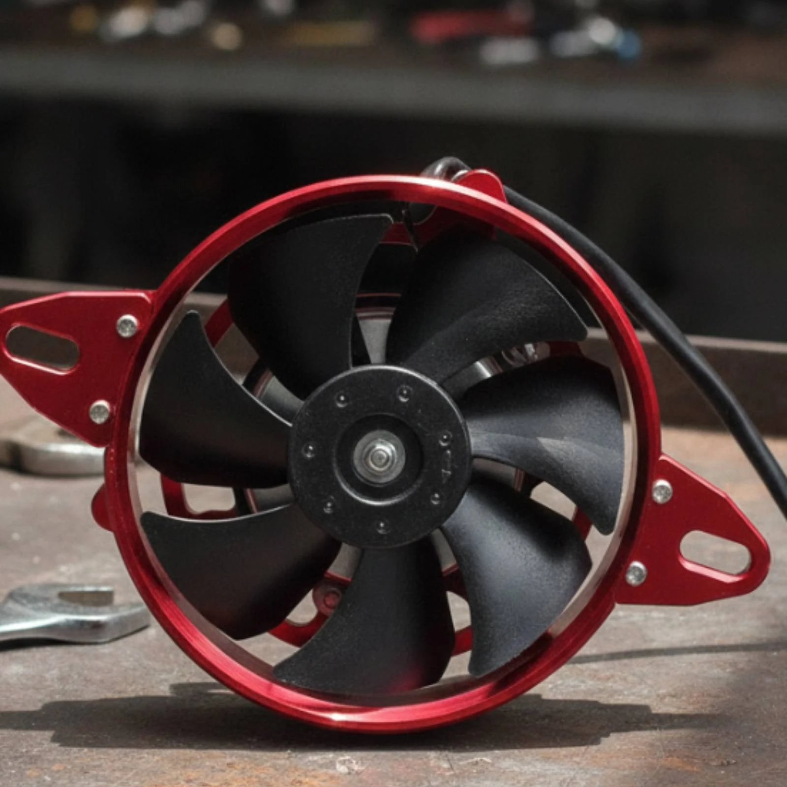 4 Inch ATV Heater Cooling Fan Lightweight CNC Aluminum Heater Fan with Mounting Brackets Compact