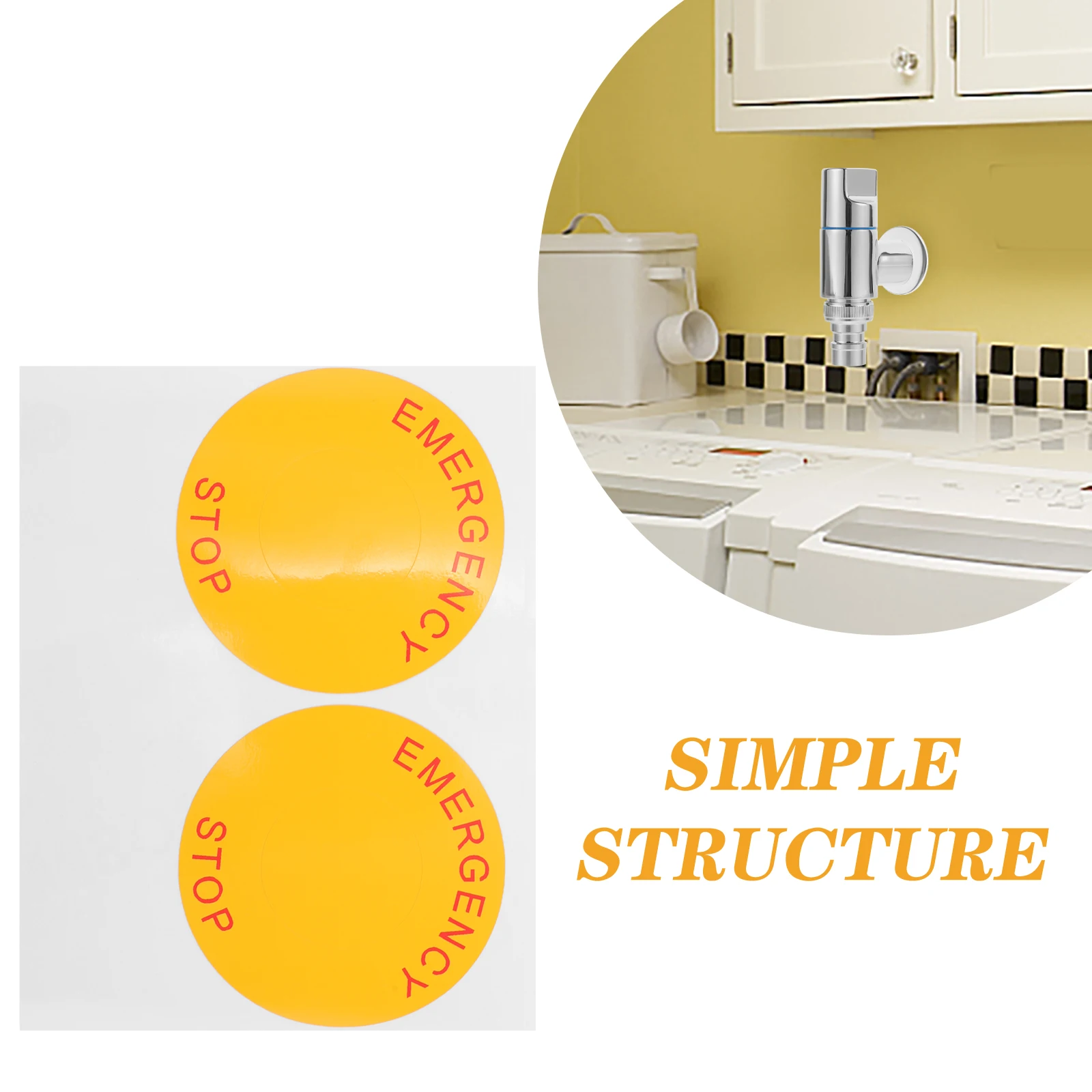 8 Sheets Emergency Stop Sign Decals Sticker Warning Signs Stickers Equipment for