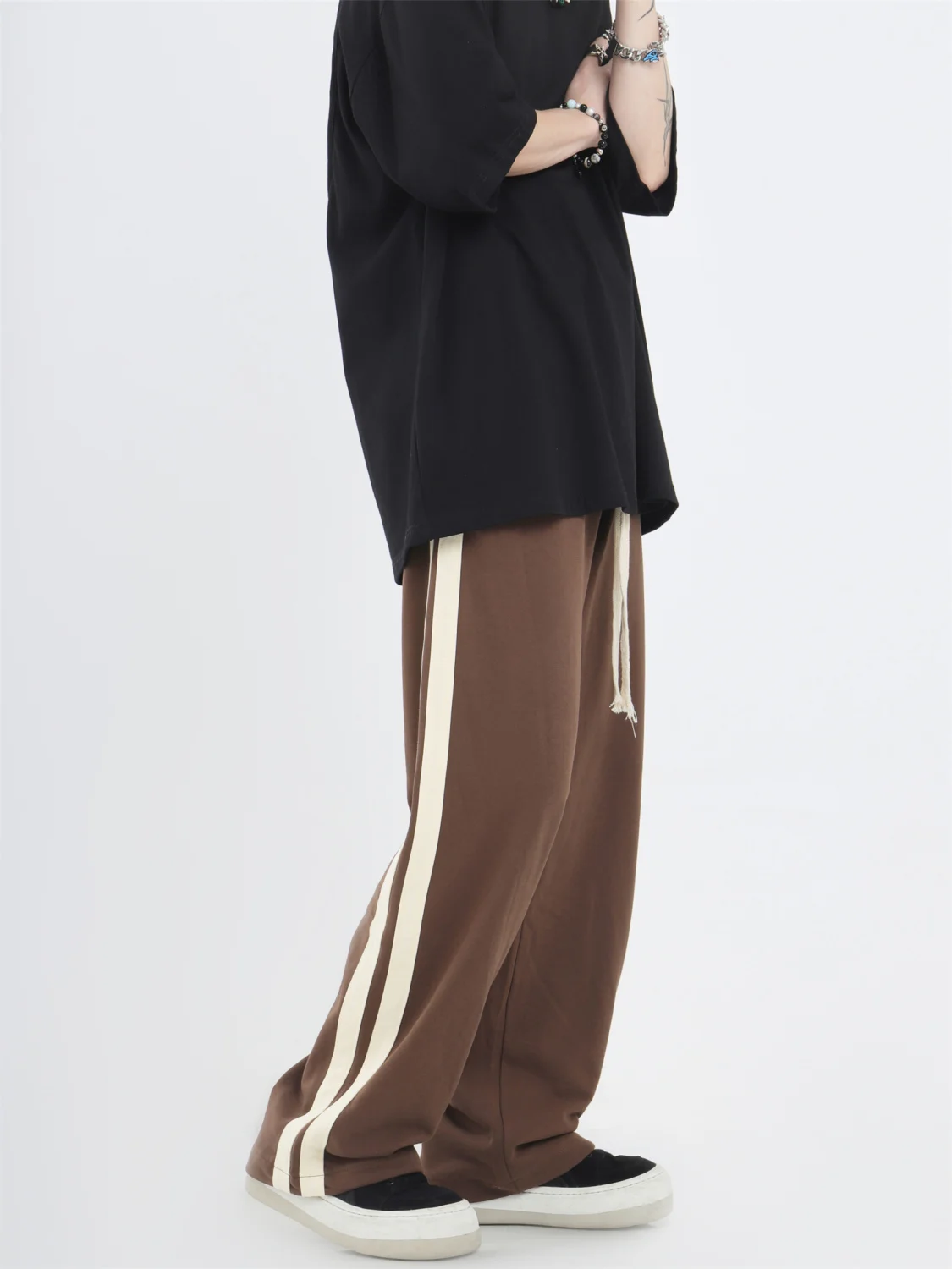 Parallel Striped Casual National Trend Couple Hip-hop Classic Versatile Straight Sports Men American Sports Pants