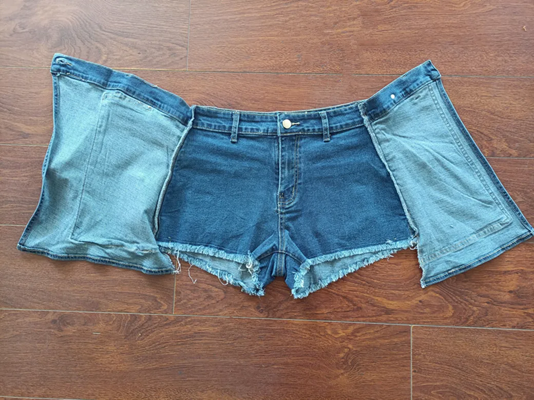 Casual Denim Shorts Pockets High Waisted Jeans Button Irregular Short Jeans Pants Streetwear Matching Y2K Summer Women Clothes