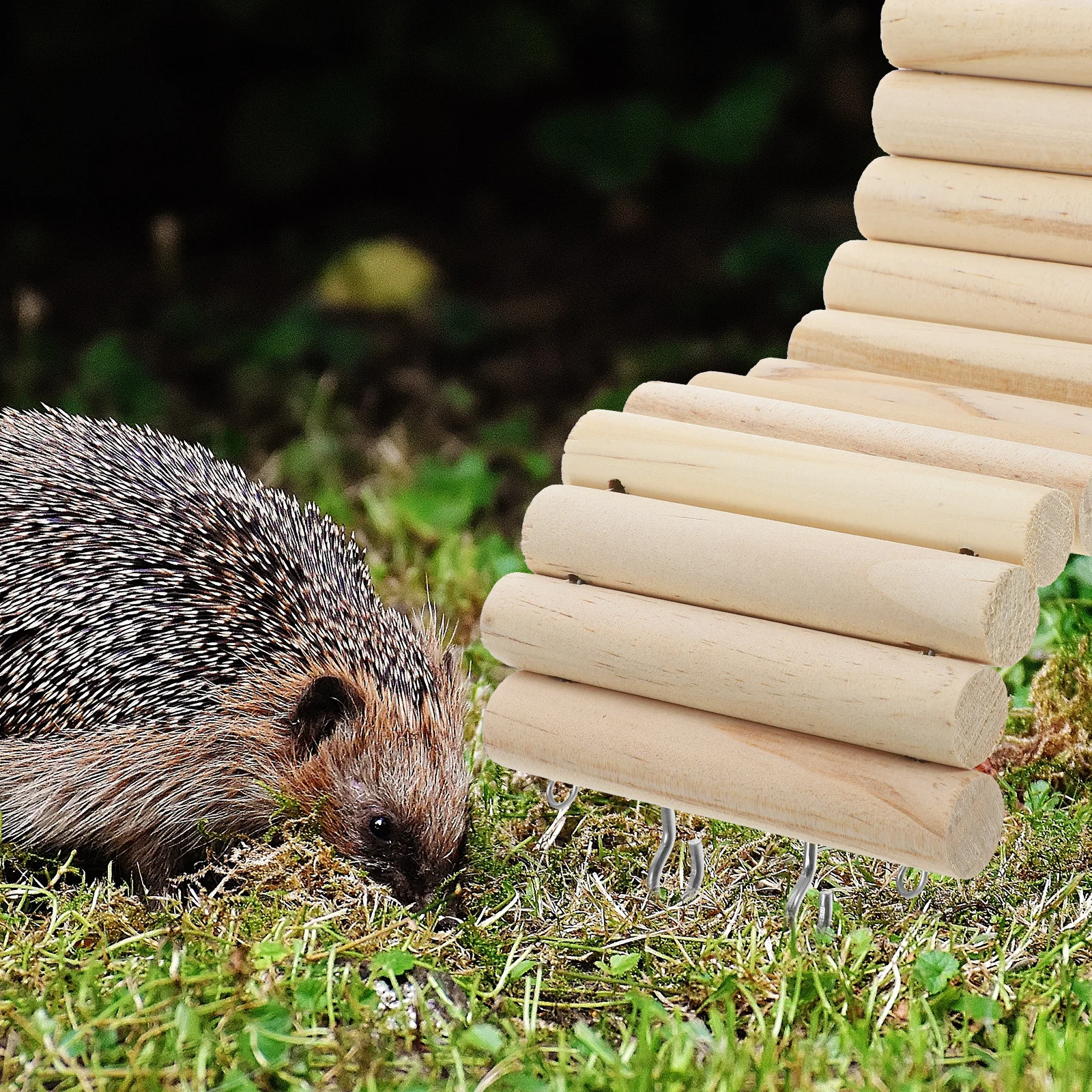 Hamster Ladder Wooden for Small Pets Guinea Pig Hideout Chew Plaything Hedgehog Separating Fence Cage Ornament Train Climber