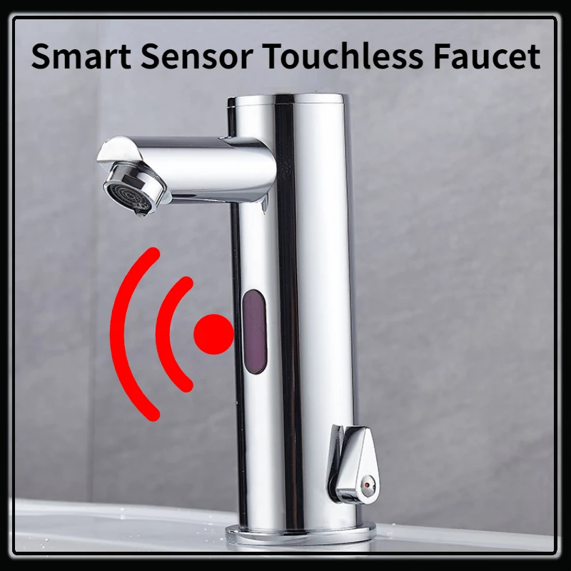 

Kitchen Sink Touchless Faucets Smart Sensor Hot ＆ Cold Mixer Tap Smart Bathroom Basin Mixers Infrared Brass Auto Faucet Vanity