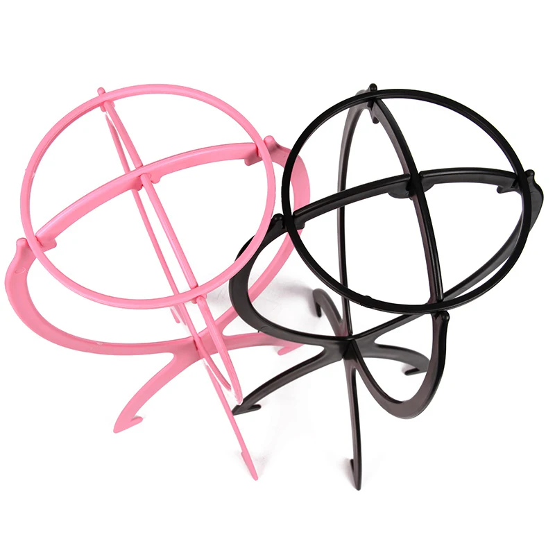 

1 шт., подставка для парика, пластиковая шляпа, держатели для головы парика, 17x36 см, подставка для манекена, портативная складная подставка для парика, розовые инструменты для демонстрации волосnb