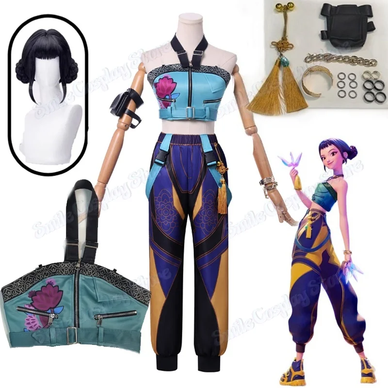 

Anime KPop Demon Cos Hunters Superstar Zoe Cosplay Costume Zoey Wig Ring Full Set Girl Group Suit Women Halloween Party Roleplay