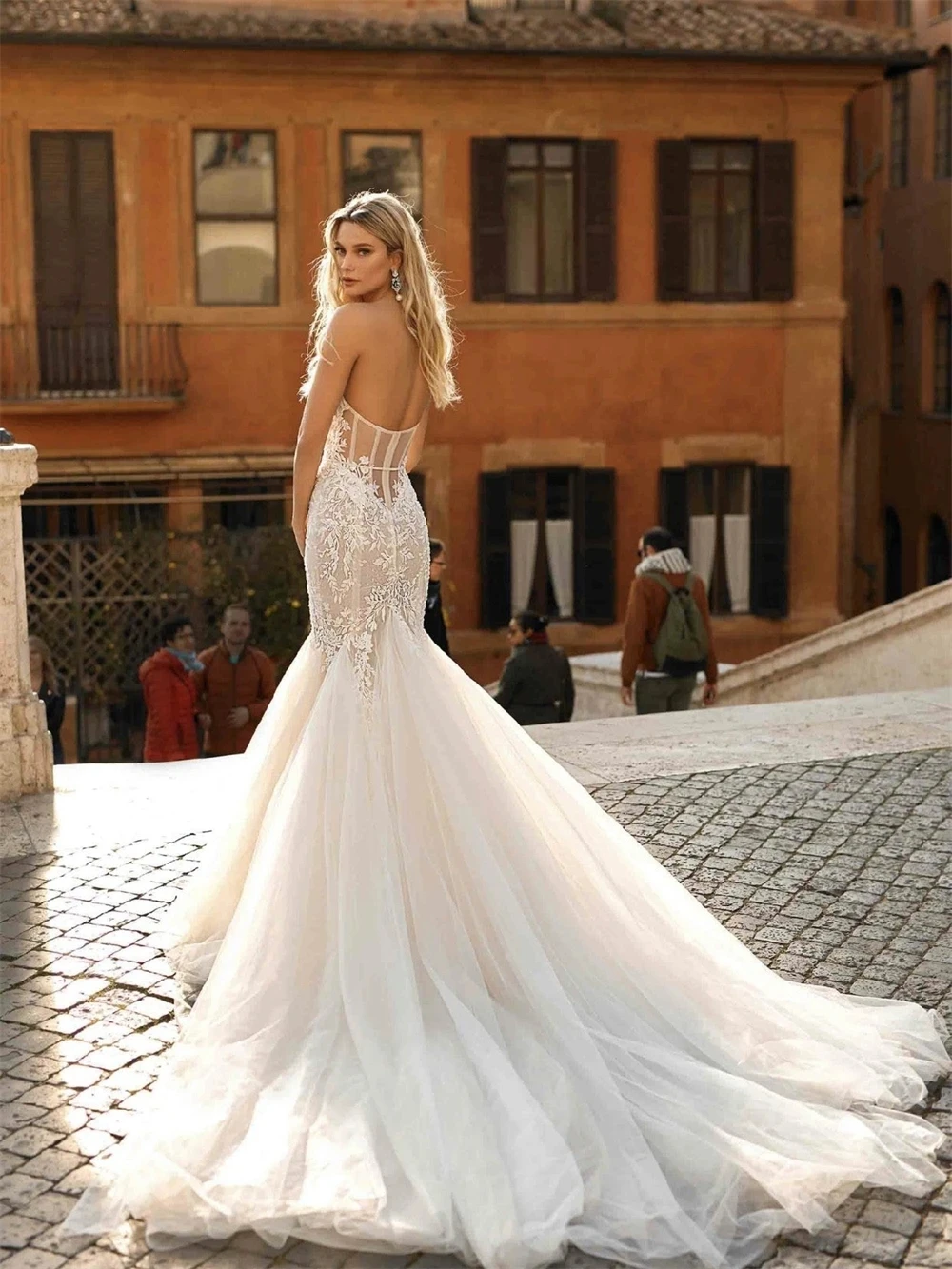 Exquisite Wedding Dresses For Women Sexy Sheath Bridal Gowns Strapless Sleeveless Backless Elegant Robes 2024 Vestidos De Novia