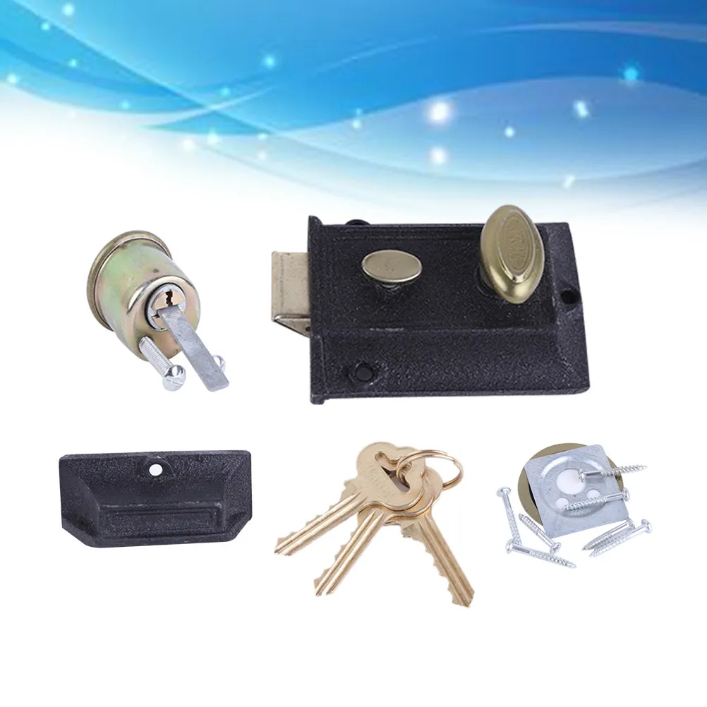 

Винтажный накладной чугунный замок для наружных дверей, сверхпрочный противовзломный засов для деревянных, стеклянных, металлических, противопожарных дверей для дома