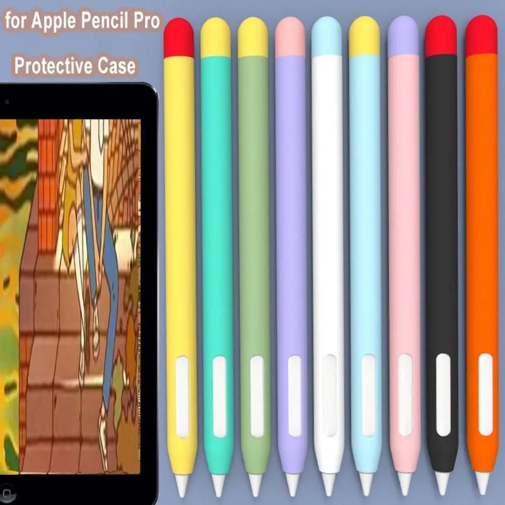 

Silicone Tablet Pencil Case Anti Slip Waterproof Touch Screen Pen Cover Colorful Ergonomic Stylus Sleeve for Apple Pencil Pro/2