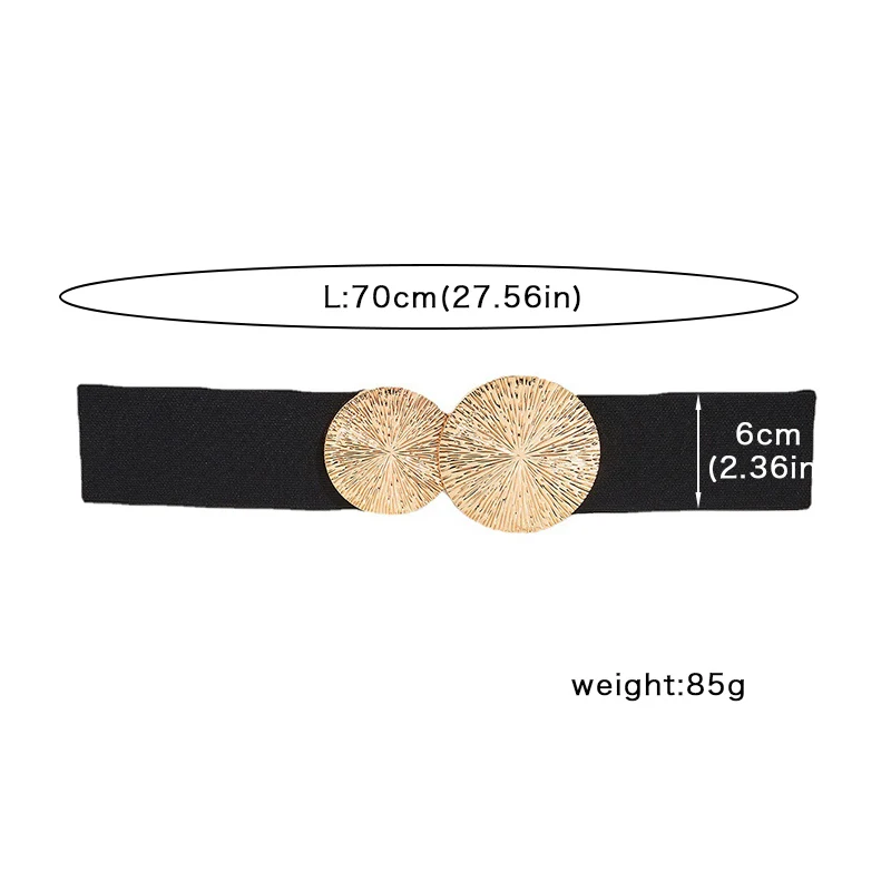 ladies gold belts for dresses Elegant Womens Black Gold Belt Dress Italian Buckle 2.0 cm 28" / 70 cm