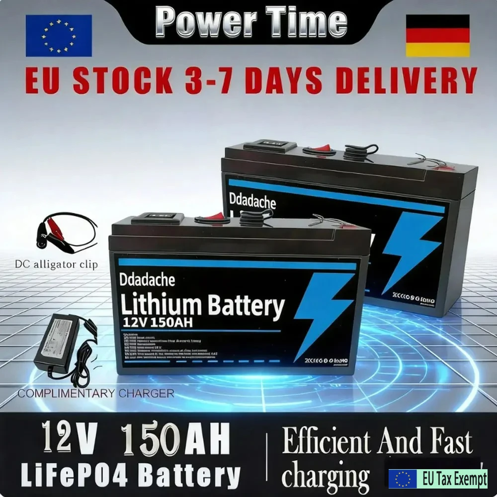 LiFePO4 12V 150Ah Lithium-Batterie, für USV, Kajak-Fischfinder, Solarpanel, Elektro-Spielzeugautos, Roller, Wohnmobil, Boot