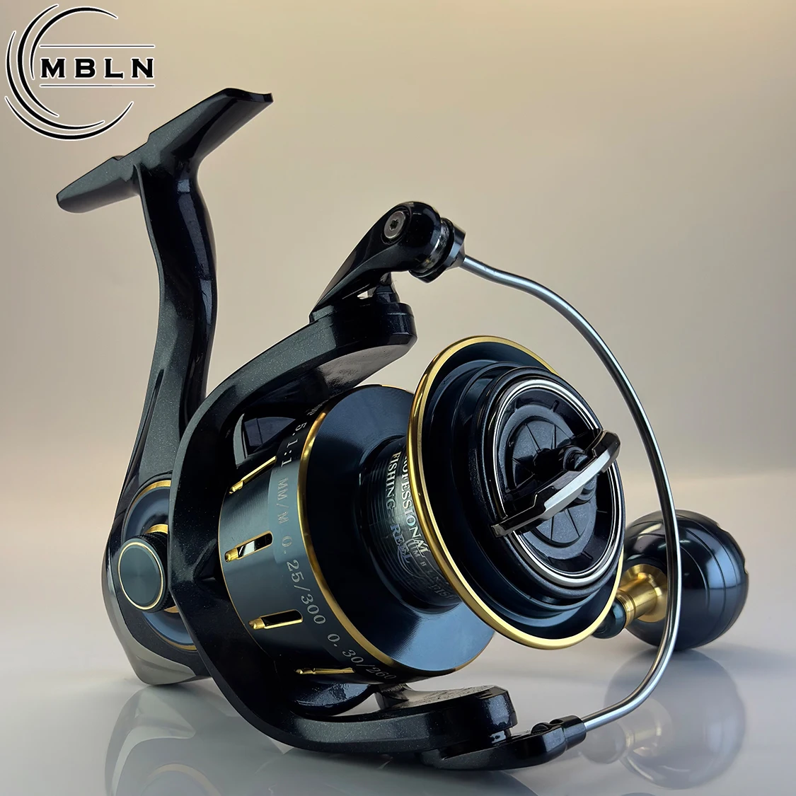 MBLN 1 قطعة بكرة صيد دوارة، نسبة تروس 5.1:1، محامل 5+1، بكرة ألومنيوم، خالية من الفجوة، مقبض معدني، عمود قوي من الفولاذ المقاوم للصدأ