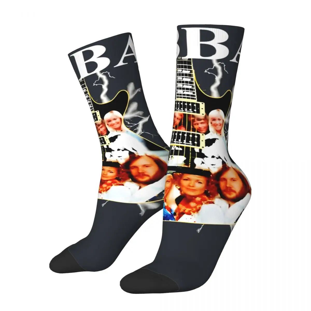 

Crazy compression Are A Swedish Pop ABBA's Band Sock for Men Vintage ABBA Quality Pattern Crew Sock Casual